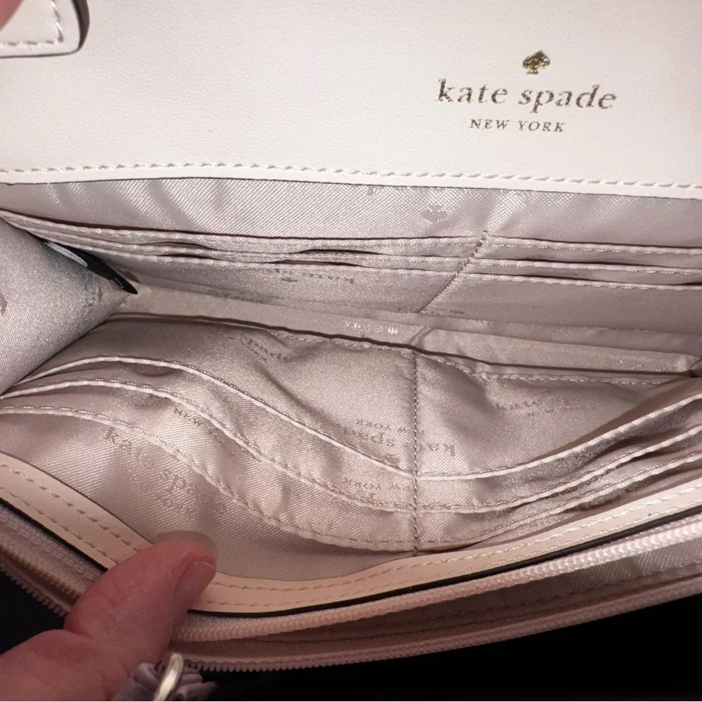 Kate Spade Perry White Leather Floral Crossbody Bag - EUC - Retails $239